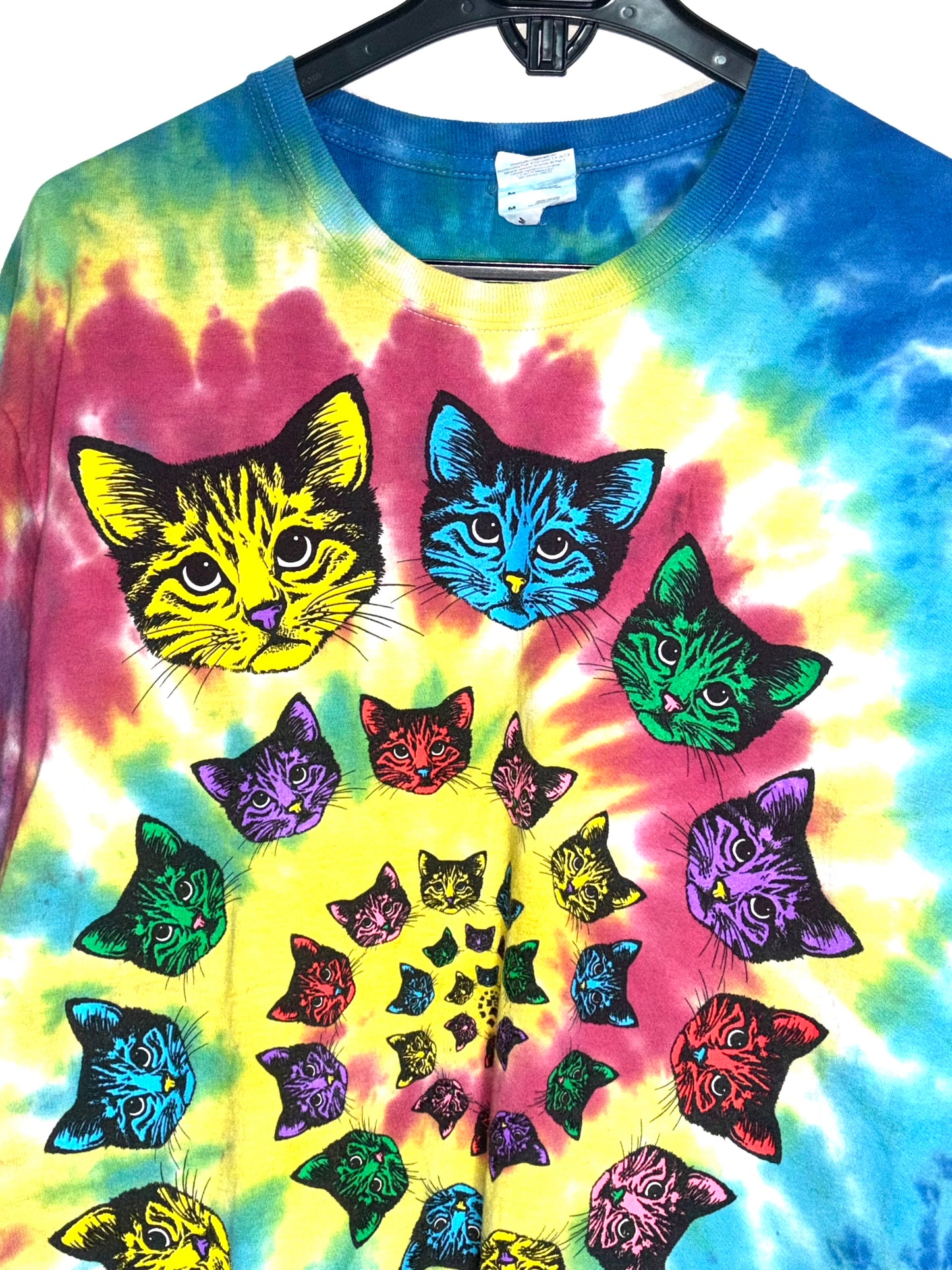 Camiseta Vintage Tie Dye Colour Cats