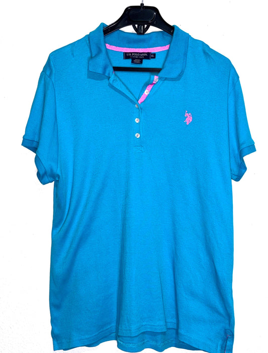 Camiseta U.S Polo Women’s Blue/Pink