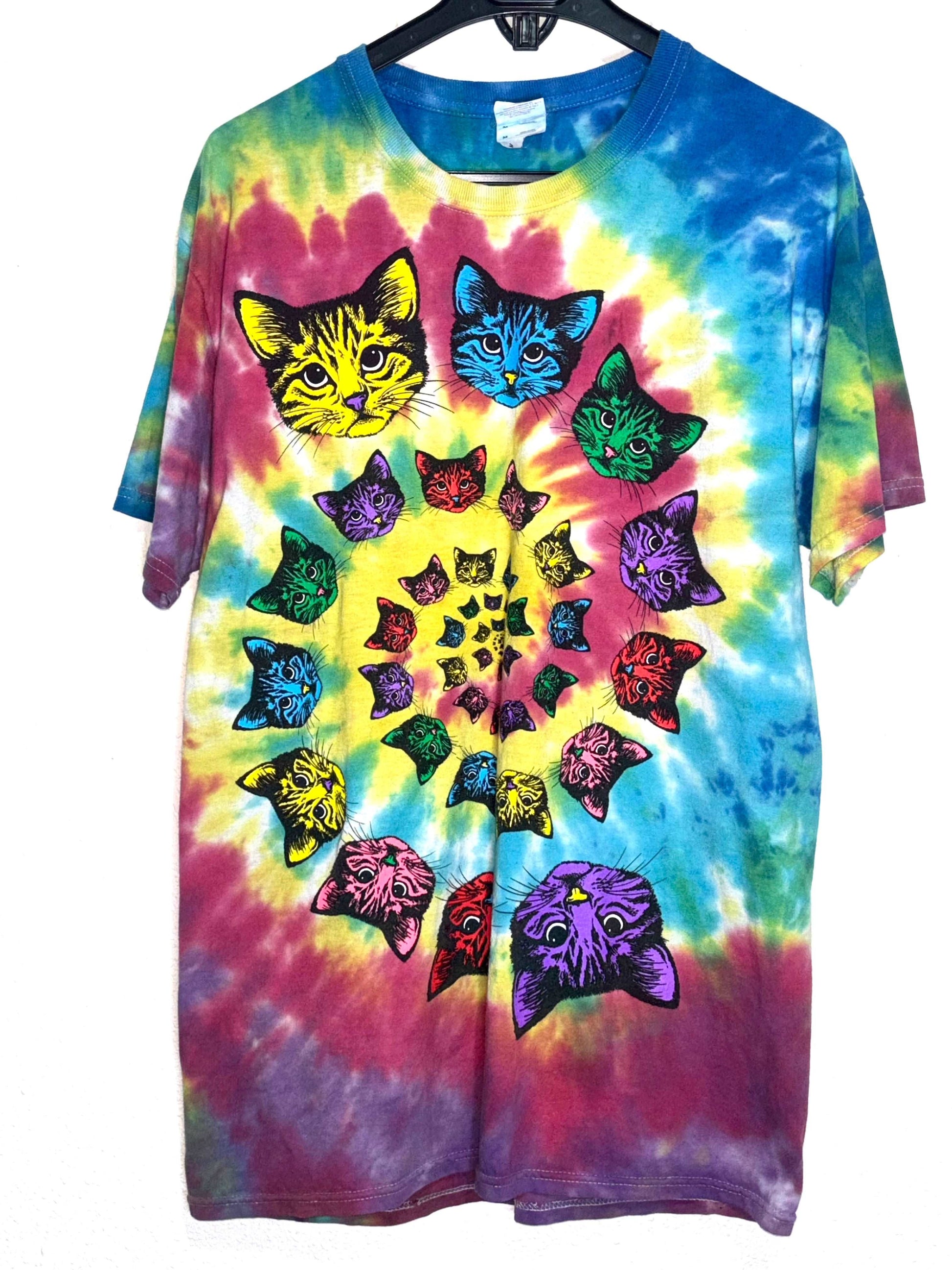 Camiseta Vintage Tie Dye Colour Cats